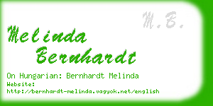 melinda bernhardt business card